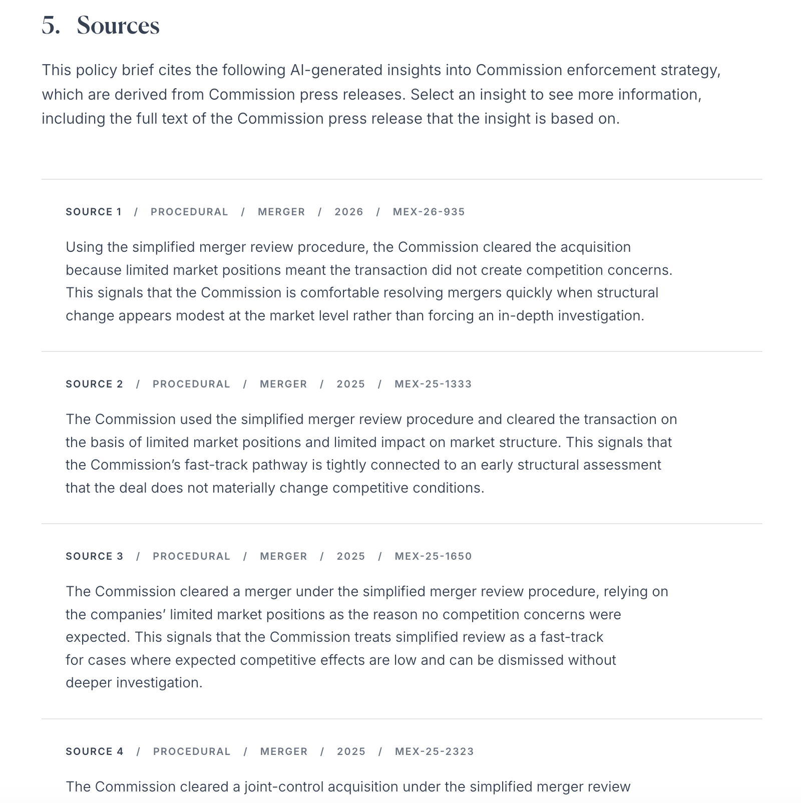 Policy briefs and thread analyses